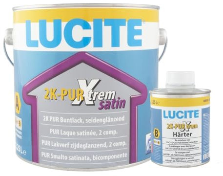 LUCITE 2K-PUR Xtreme Satin, 0,25 L – Endurecedor para poliuretano 2K (PUR) Barniz de colores