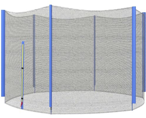 SPORTNOW Filet de Remplacement pour Trampolines Ø 244 cm 6 poteaux Droits Filet de sécurité pour Trampolines, Filet Rond avec entrée zippée