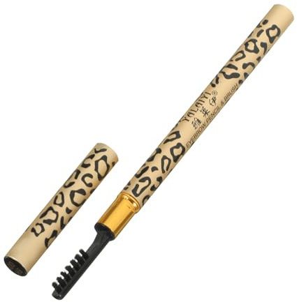 DOITOOL 6stücke Leopard Design Augenbrauenstift Mit Bürste Professioneller Wasserfester Augenbrauen-make-up Stift Schwarz Doppelkopf Für Präzise Anwendung Und Natürliche Farbgebung