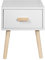 Rebecca Mobili Comodino per Cameretta, Comodino per Bambini, Bianco Marrone, MDF Pino, con 1 Cassetto, Stile Scandinavo - Misure HxLxP: 44 x 35 x 35 cm - Art. RE6978