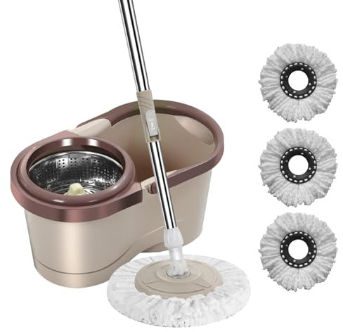Generic Juego de cubo giratorio para piso, juego de fregona giratoria y cubo, cabezal desmontable portátil para fregar cocina, balcón, sala de estar, dormitorio, sala de estudio