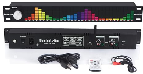 Decibelvibe TNZ SGE6 - Equalizzatore Grafico Audio con Ingresso/Uscita RCA/Jack 3.5, Ingresso Wireless Tramite Microfono integrato, Ingresso USB e Bluetooth, preamplificatore Audio per Sistemi