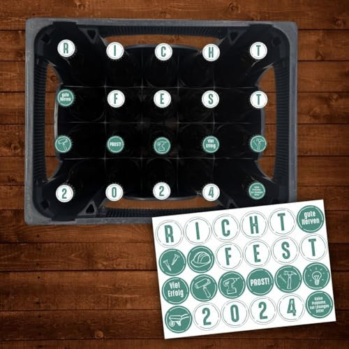 AUFKLEBER SET für Bierkasten - RICHTFEST - Bierkiste Sticker Geschenk Hausbau Geschenkidee