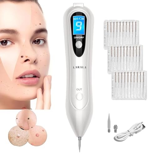 LARALA Eliminación de marcas de nacimiento, eliminación de verrugas con 9 almidón, bolígrafo de eliminación de marcas de nacimiento, verrugas, tatuajes, manchas de la edad en la cara, las manos y el