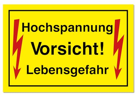 PRIMUS-PRINT – 3er Set- Vorsicht Hochspannung Lebensgefahr Schild – Warnschild für Elektrobereiche – Hochwertiger Aluminium Verbund oder Hartschaum – 20x30 cm – UV-beständig und wetterfest