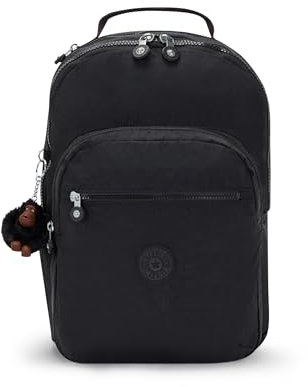 Kipling Damen Seoul 15 Zoll Laptop-Rucksack, langlebig, geräumig mit gepolsterten Schultergurten, integrierte Schutzhülle, Schwarz, 12.75''L x 17.25''H x 8''D, Seoul 15-Zoll-Laptop-Rucksack, langlebig