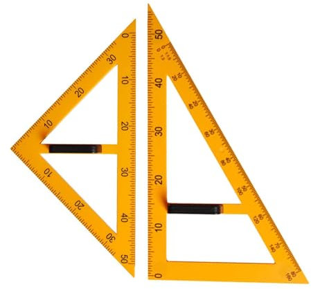 2 Stück großes Mathematik-Lehrlineal, Zeichenwerkzeug für mathematische mit Griff, 60-Grad-Dreieck für Tafel, Whiteboard