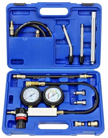 AXILYZE Druckverlust Leck Tester Undichtigkeiten prüfen Ventile Kolbenringe Kopfdichtung Motortester Druckverlustprüfer Zylinderdruck messen Prüfgerät
