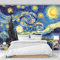 Tapete Selbstklebend Sternenhimmel Malerei Wandtattoo Dekorative Möbelfolie Dekorfolie Panel Wandaufkleber Wandposter Wandsticker - Van Gogh - Sternenhimmel Wandbild Bilder Wohnzimmer Schlafzimmer De