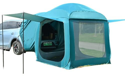 SUYUDD Automatisches Pop-up-Auto-Heckzelt, Großes Erweiterungs-SUV-Hecktürzelt Für Camping Im Freien, Familien-Heckklappenzelte Für Den Kofferraum, Mit Großem Bildschirm Und Ausziehbarer Markise