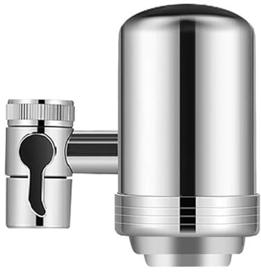 filtre a eau pureva pour robinet-salle de bain ou évier de caravane en acier inoxydable avec cartouche unique