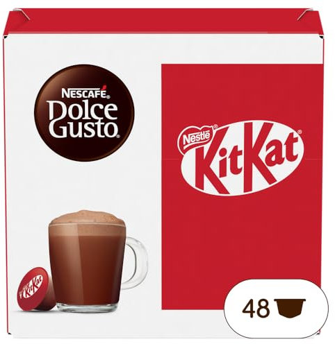 NESCAFÉ DOLCE GUSTO KitKat Goût Cacao et Wafer, 48 capsules compatibles Nescafé Dolce Gusto