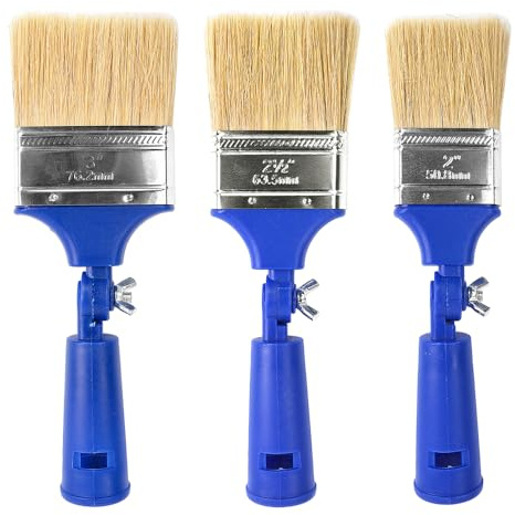 Sarini Pinsel-Set, einziehbare Wand- und Deckenpinsel, 270° Verstellbarer Pinsel für Zaunbeizen, Holzlack und Kunstgegenstände – Größe 2, 2,5, 3