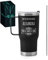 Maverton Mug Isotherme Noir 600 ml en Acier Inoxydable avec Brosse de Nettoyage - Gobelet avec Paille et Couvercle gravé - Cadeau Anniversaire Femme - Idee Cadeau Femme hiver
