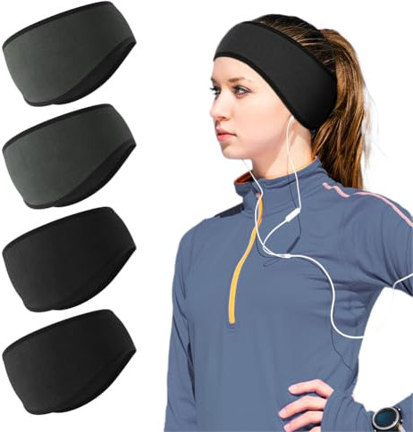 AYBUY Bandeau Cache-Oreilles, 4 Pcs de Sport Pour Course à Pied, d'Hiver Pour Les Oreilles, de Ski Pour Yoga, Cyclisme, Basket-Ball, Fitness