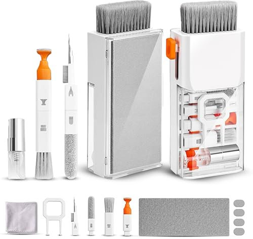 Laptop Screen Keyboard Cleaner Kit Electronic Cleaning Kit Perfect for iPad, MacBook, iPhone, Tablets & PCs With Spray For Easy Clean (White)