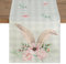 QINJIEJIE Tischläufer Frühling Ostern Linen Tischläufer Oster Hase Blume Table Runner Ostern Deko Abwaschbar Tisch Läufer für Ostern Party Zuhause Küche Esstisch Festival Dekoration 180x35cm