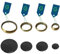 G GRIMALDI Set Spartifiamma Compatibile con Cucine e Piani Cottura Samet, Lofra, Nardi, Franke, 4 Piattelli Smaltati + 4 Corone in Ottone, Nero