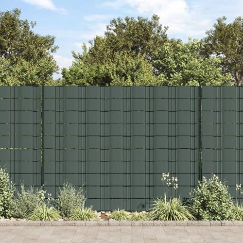 Homgoday Panel de Valla de PVC Verde 70x0,19 m Valla de Enrejado Celosía Extendible de Mimbre Pantalla de Privacidad para Jardín Verde Verde