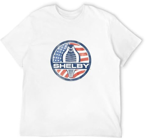 Shelby Cobra Usa Flag Emblem Snake American Sports Car Racer Crew Neck Unisex Short Sleeve T-Shirt White XXXL