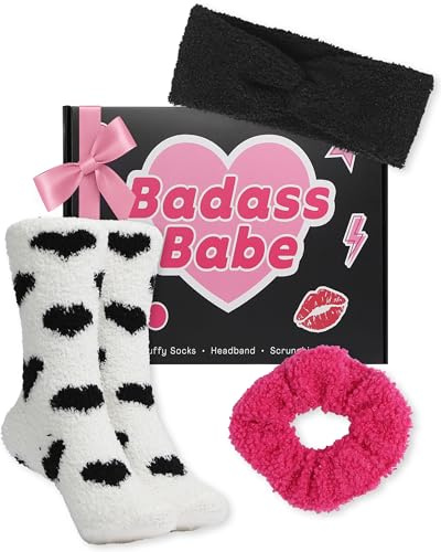 Lily England Cozy Gift for Women & Teen Girls - Socks, Headband & Scrunchie