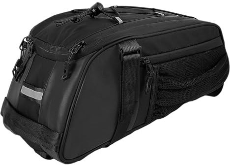 Fahrradtaschen für Gepäckträger, 8L Oxford-Stoff Gepäckträgertasche Wasserdicht mit Reflektoren, Tragegriff und Schultergurt, Gepäcktaschen Fahrrad Multifunktionale Fahrrad Taschen Hinten (A)