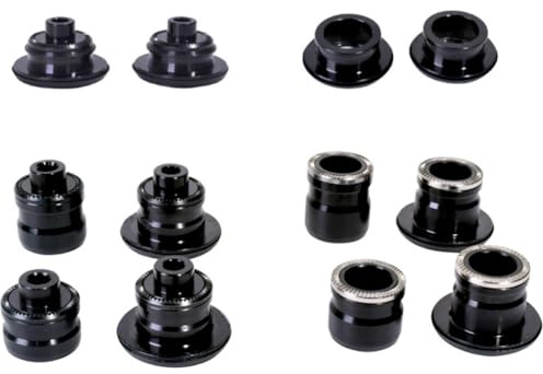 FUANA Fahrradnabe QR Schnellspanner auf Steckachse, Adapter, Konverter, Endkappe, 9–15/10–12 mm, Aluminiumlegierung, für 100 mm Vorderradnabe 135–142 mm Hinterradnabe