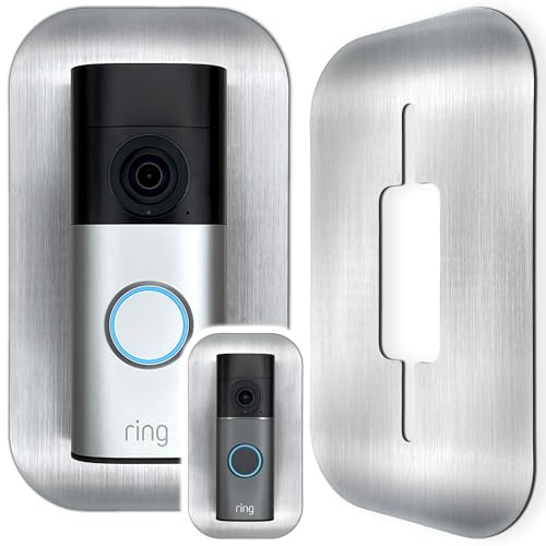 Baron Design | Edelstahl Blende | Zubehör für Ring Videotürklingel/Video Doorbell Wired Plus Kabel & Pro Kabel | Halterung, Schild, Befestigung, Platte für Outdoor Alexa Funk Klingel