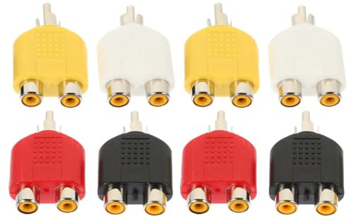 VALICLUD Y Splitter Audio Adapter Cable with Zinc Alloy and Abs Material 1 Male to 2 Female 8pcs Wide Compatibility for Audio Cable and Dvd Connection