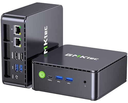 GMKtec G11 Mini PC con AMD Ryzen Embedded R2514, supporto 3 anni, 4C/8T fino a 3,7 GHz (beats 4300U), 16GB DDR4 256GB SSD PCIe 3.0, Dual LAN 2.5G, WiFi 6E, Triplo display 4K, per ufficio/NAS/router