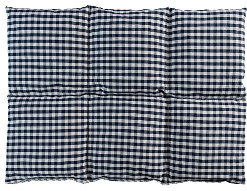 Kirschkernkissen groß 6-Kammer 40x30cm - Bio Stoff blau-weiß - Wärmekissen Körnerkissen