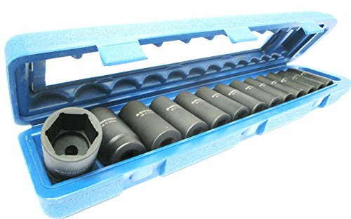 US PRO 13pc 1/2dr 6pt deep impact sockets metric 13-32mm B1397