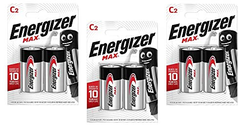 ENERGIZER-Lote de 3 Blisters 2 pilas C LR14 Max