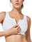 Yvette Sport BH Starker Halt mit Vorderverschluss, Große Größen Fitness Lauf Sports Bra,Weiß,90B