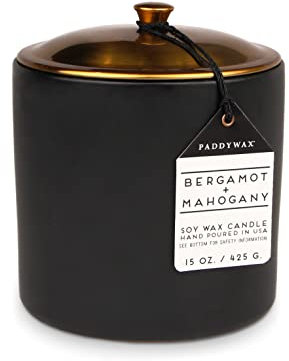 Paddywax Candles HY1503Z Candles Hygge Collection Scented Soy Wax Candle, 15-Ounce, Bergamot & Mahogany