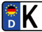 Werbetechnik Sotirios Papoutsis 2X Kennzeichen Aufkleber Deutschland Nummernschild Sticker (ca.2 cm)