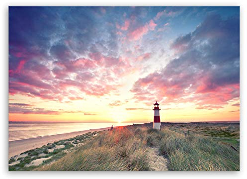 ge Bildet Bild auf Leinwand | Leuchtturm auf Sylt in 40x30 cm als Wandbild | Wand-deko Dekoration Wohnung modern Bilder | 1286