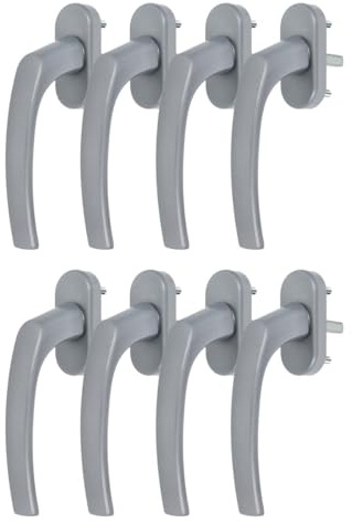 8 x Alu Fenstergriff in Silber F1 - Stiftlänge 40mm
