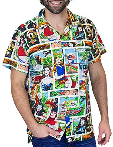 King Kameha Funky Hawaiihemd, Comic, Multicolor, L