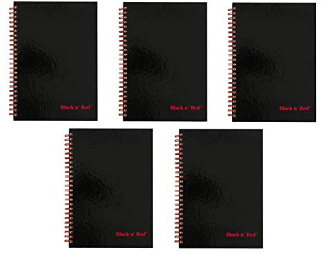 Black n 'Red Business Notebook Medium-Hardcover 5 Pack Bundle