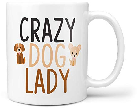 TeHe Gifts Crazy Dog Lady Novelty 10oz Ceramic Gift Mug