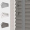 FAUX WOOD GRAIN VENETIAN BLINDS 50MM SLATS TRIMMABLE EASY FIT OFFICE HOME [Dark Grey, 105cm Width x 120cm Drop, Tape]
