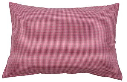 Hans-Textil-Shop Kissenbezug 20x30 cm Karo 2x2 mm Pink Baumwolle - Kariert, Reißverschluss, Kissenhülle, Deko, Qualität Made in EU