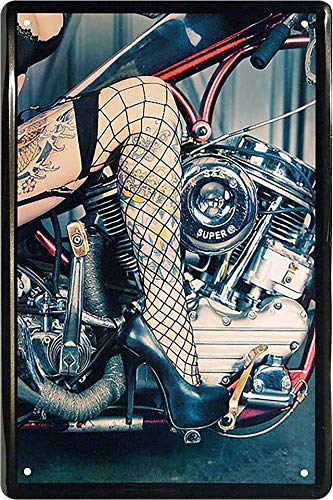 schilderkreis24 Blechschilder Kollektion 20x30cm – Lustige & kraftvolle Motorradsprüche: Deko für Biker und Geschenkideen für Motorradfans (Motorrad Pin Up)