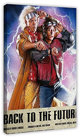 weqwe Film zurück in die Zukunft 2 Leinwand Poster Schlafzimmer Dekor Sport Landschaft Büro Zimmer Dekor Geschenk 30 x 45 cm Rahmen style1