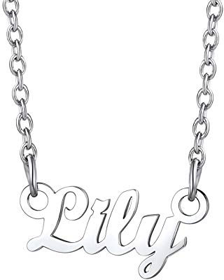 PROSTEEL Lily Necklace Gift Customizable letter Necklace