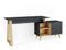 Vicco Scrivania Nautica, Antracite/Faggio, 138 x 60 cm con cassetti, XL