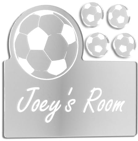 Laserables Personalised Football and Footballs Door Name Plaque Boy Girls Bedroom Room Sign