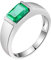 Daesar Ehering Platin 950, Ring Männer Solitär mit 1.5ct Smaragd Bandring Hochzeitringe Gr.61 (19.4)