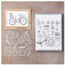 Sredwtk Fahrrad Stempel und Stanzen Set,Silikonstempel und Stanzen Set,Stanzschablonen und Stempelset,Clear Stamp und Stanzschablone Für DIY Scrapbooking Fotoalbum Dekor Karten